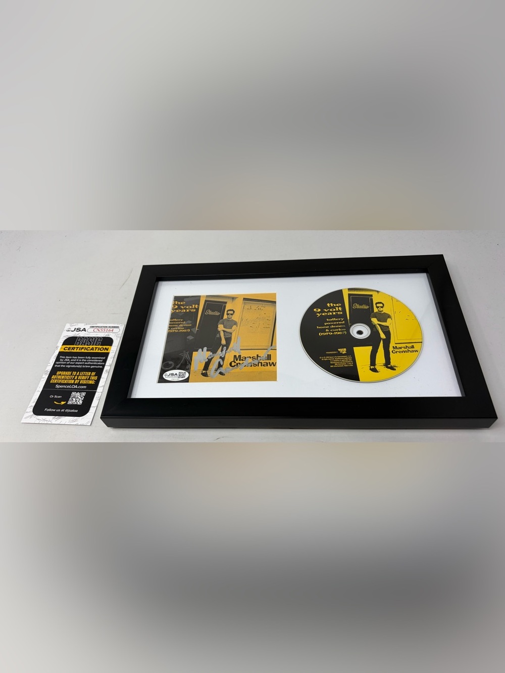 Marshall Crenshaw signed The 9 Volt Years CD Cover Framed JSA COA